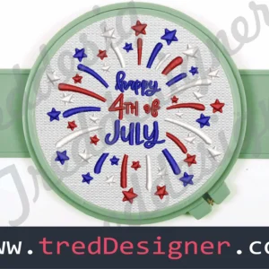 happy 4th of july Embroidery Design